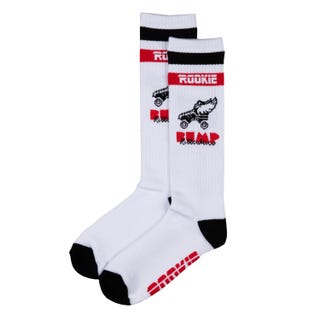 16'' Mid Calf Rookie x BUMP Rollerdisco Socks - White/Red